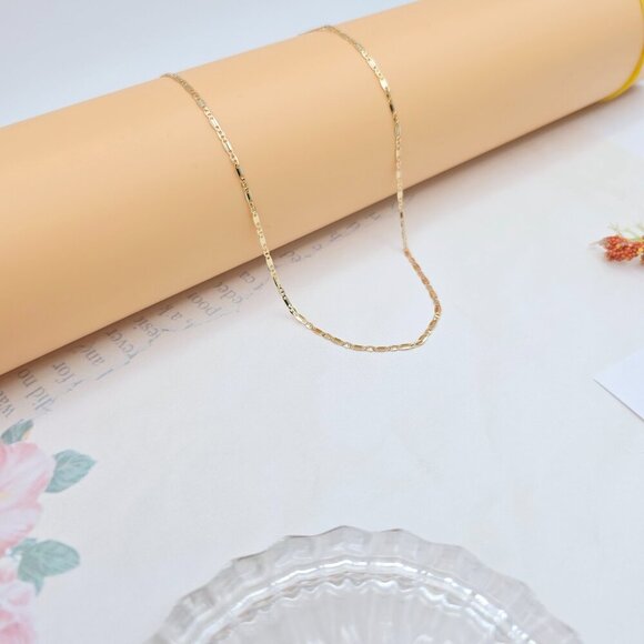Rose Gold Dainty Box Link Chain Necklace – 45cm / 17.7 Inch Shine, XPNL0023 - Picture 7 of 12
